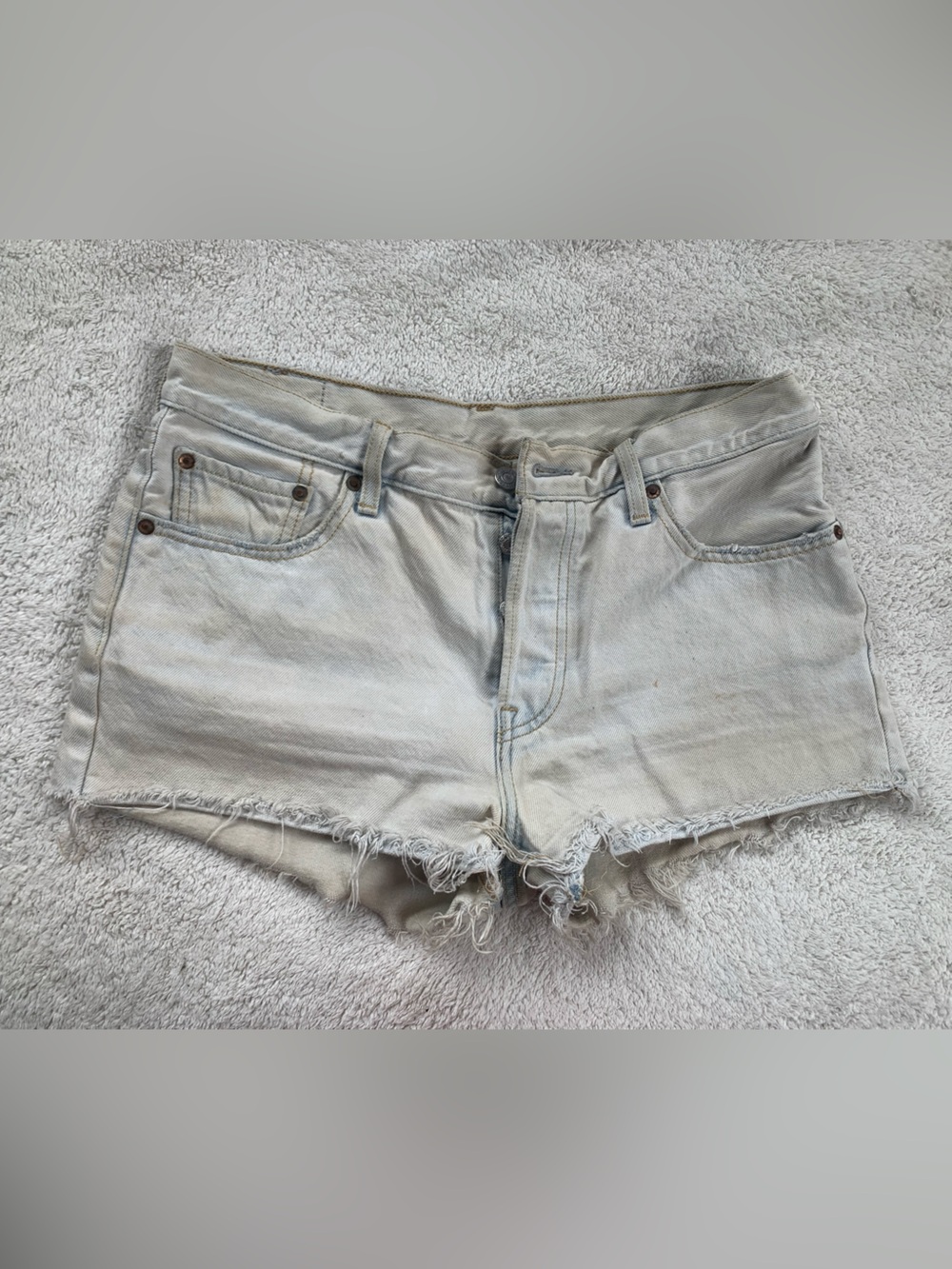 Levi's Faded Light Blue Denim Cutoff Shorts